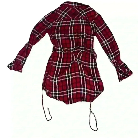 Rails Tunic Sz Xs Flannel Mini Short Sleeve Button Preppy Dark Academia Normcore - Picture 2 of 7